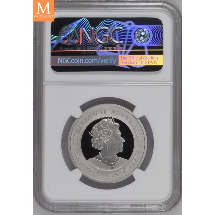 2022 Australia YEAR OF THE TIGER 100 dollar 1 OZ PLATINUM  LUNAR SERIE 3  Kvalitet Proof  NGC PF70 OPPLAG KUN 188