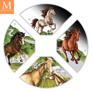 2026 Tuvalu YEAR OF THE HORSE 4 x 1 DOLLAR SETT MED KVADRANTFORMEDE MYNTER I KVALITET PROOF MED ESKE OG COA