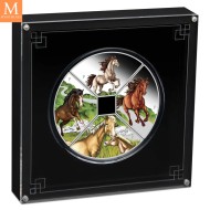 2026 Tuvalu YEAR OF THE HORSE 4 x 1 DOLLAR SETT MED KVADRANTFORMEDE MYNTER I KVALITET PROOF MED ESKE OG COA