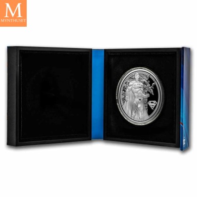 2022 Niue SUPERMANN 10 DOLLAR 3 OZ sølv mynt i kvalitet BU i kapsel og skrin
