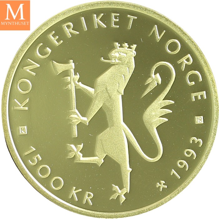 1993 Sykkel VM 1/2 oz gullmynt i kvalitet Proof