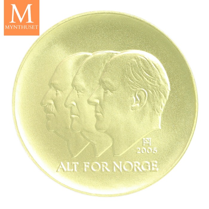 2005 1500 Kroner Gull unionsoppløsningen 100 år data 1/2 Oz Gull