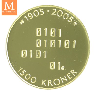 2005 1500 Kroner Gull unionsoppløsningen 100 år data 1/2 Oz Gull