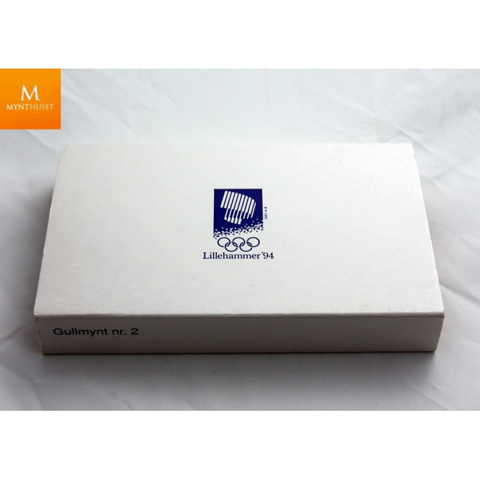1992 OL Lillehammer 1/2 oz gullmynt NR2 Birkebeinere i kvalitet Proof