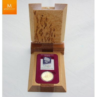 1993 OL Lillehammer 1/2 oz gullmynt NR3 Telemarkkjører i kvalitet Proof