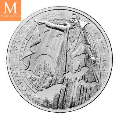 2025 Storbritannia 1 oz Sølv Count Dracula BU i kapsel