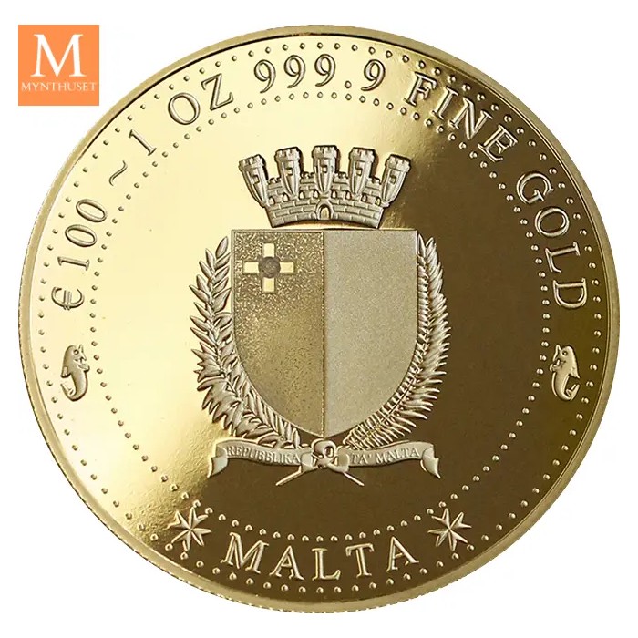 2020 MALTA 1oz Gull proof like sikkert innpakket (CertiPAMP) og presentasjonseske, opplag KUN 300