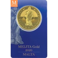 2020 MALTA 1oz Gull proof like sikkert innpakket (CertiPAMP) og presentasjonseske, opplag KUN 300