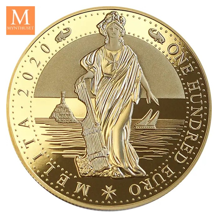 2020 MALTA 1oz Gull proof like sikkert innpakket (CertiPAMP) og presentasjonseske, opplag KUN 300