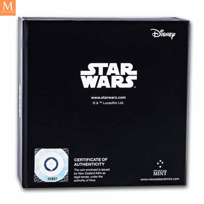 2022 Niue STAR WARS SANDCRAWLER 2 DOLLAR 1 OZ sølv mynt i kvalitet Proof i kapsel og skrin