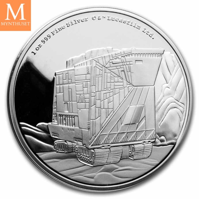 2022 Niue STAR WARS SANDCRAWLER 2 DOLLAR 1 OZ sølv mynt i kvalitet Proof i kapsel og skrin