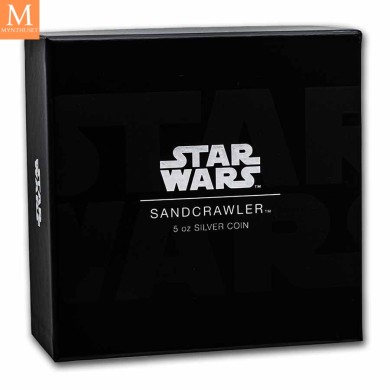 2022 Niue STAR WARS SANDCRAWLER  10 DOLLAR 5 OZ sølv mynt i kvalitet Proof i kapsel og skrin