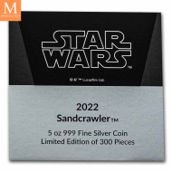 2022 Niue STAR WARS SANDCRAWLER  10 DOLLAR 5 OZ sølv mynt i kvalitet Proof i kapsel og skrin
