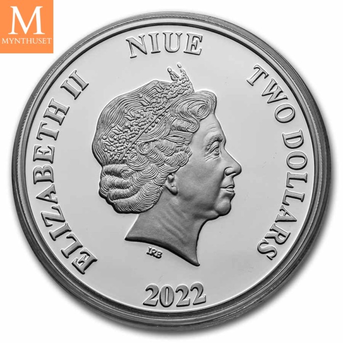 2022 Niue STAR WARS SANDCRAWLER 2 DOLLAR 1 OZ sølv mynt i kvalitet Proof i kapsel og skrin