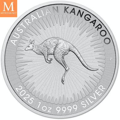2025 Australia Tube Sølv Kangaroo 25 stk 1 oz  BU i tube (25 ozt)