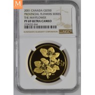 2001 Canada gull 350 Dollar Mayflower Provincial Flower kvalitet proof NGC PF69