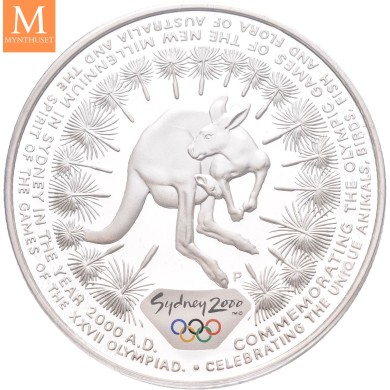 2000 Australia 5 dollars Elizabeth II Kangaroo 31,64 g 999 sølv kv proof