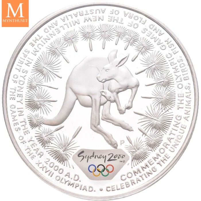 2000 Australia 5 dollars Elizabeth II Kangaroo 31,64 g 999 sølv kv proof