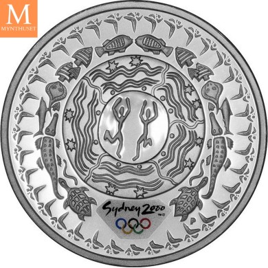 2000 Australia 5 dollars Elizabeth II Dreaming Festival 31,64 g 999 sølv kv proof