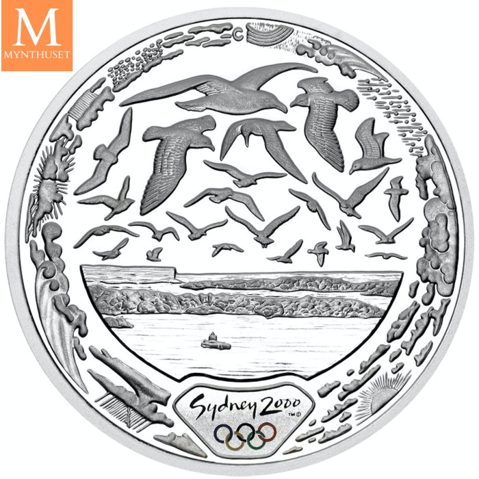 2000 Australia 5 dollars Elizabeth II Sydney Harbour 31,64 g 999 sølv kv proof