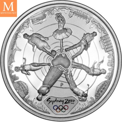 2000 Australia 5 dollars Elizabeth II Reaching The World 31,64 g 999 sølv kv proof