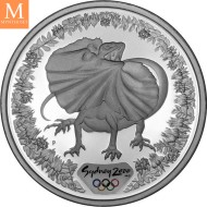 2000 Australia 5 dollars Elizabeth II Frilled-necked Lizard 31,64 g 999 sølv kv proof