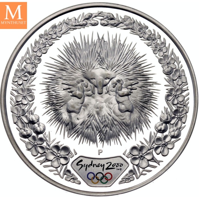 2000 Australia 5 dollars Elizabeth II Echidna & Tea Tree 31,64 g 999 sølv kv proof