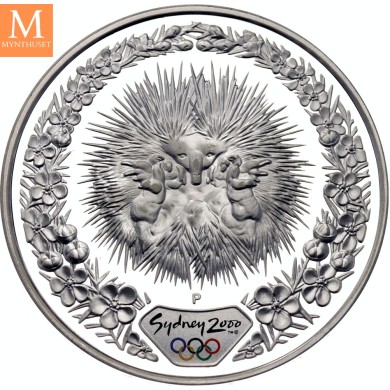 2000 Australia 5 dollars Elizabeth II Echidna & Tea Tree 31,64 g 999 sølv kv proof
