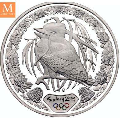 2000 Australia 5 dollars Elizabeth II Kookaburra & Waratah 31,64 g 999 sølv kv proof
