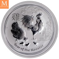 2017 Australia 10 oz sølv Lunar series II Rooster kvalitet BU
