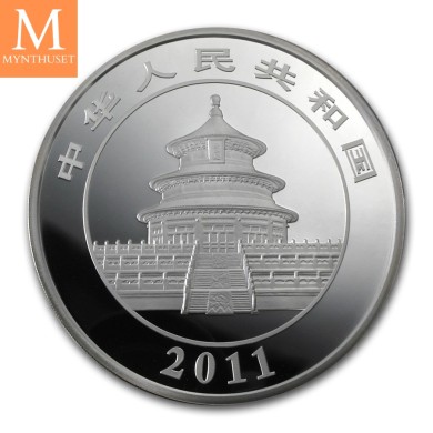 2011 China 1 kilo Sølv Panda kvalitet Proof (m ed Boks og ekthetsbevis)