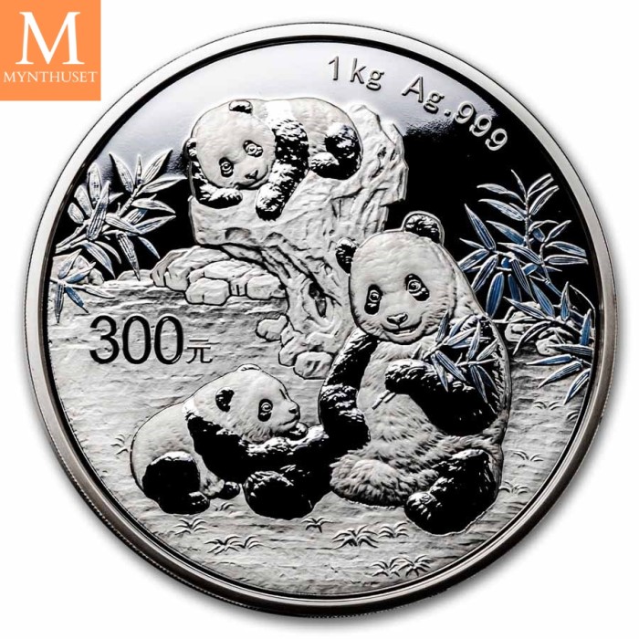 2025 China 1 kilo Sølv Panda kvalitet Proof (m ed Boks og ekthetsbevis)