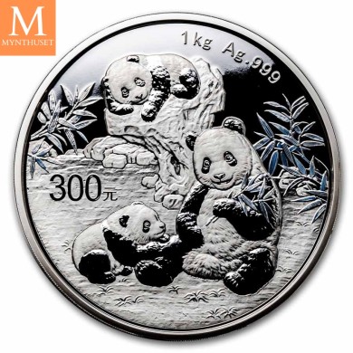 2025 China 1 kilo Sølv Panda kvalitet Proof (m ed Boks og ekthetsbevis)