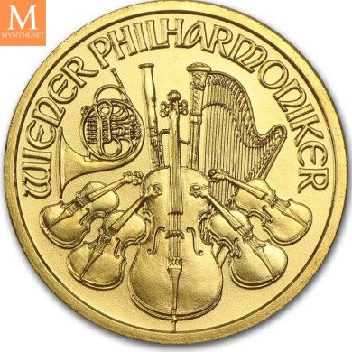 2008 Østerrike 1/10 oz Gull Philharmoniker BU i kapsel