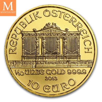 2013 Østerrike 1/10 oz Gull Philharmoniker BU i kapsel