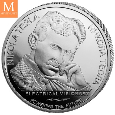 2026 Serbia 1 oz Silver 100 Dinar Tesla Energy Medicine BU i Kapsel