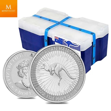Monsterboks! Australia Sølv 2022 Kangaroo 250 x 1 oz  BU (250 oz)