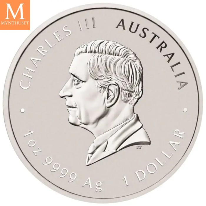 2025 Australia 1 oz FARGE sølv Lunar S3 Year of the Snake BU M/Kapsel