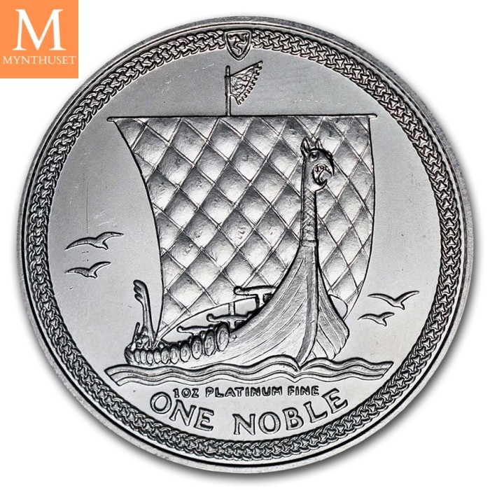 1987 Isle of Man 1 oz Platina Noble BU i kapsel