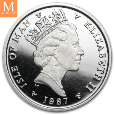 1987 Isle of Man 1 oz Platina Noble BU i kapsel