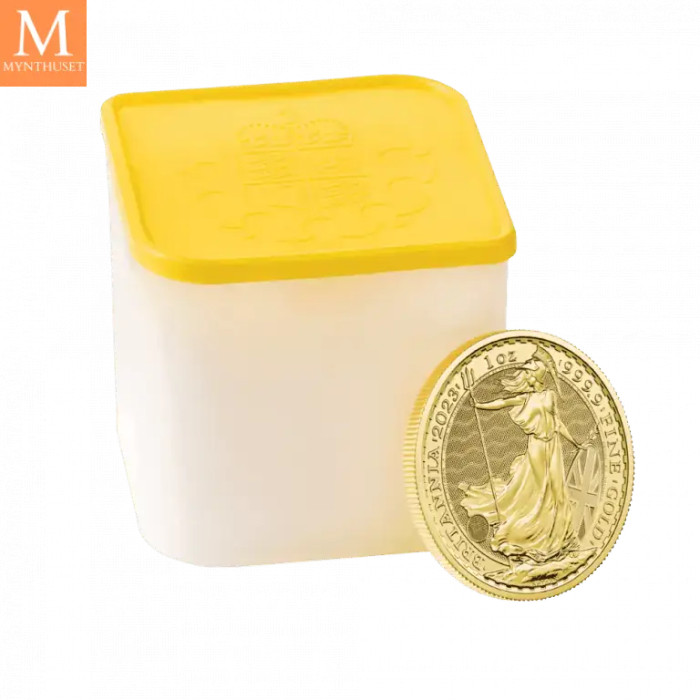 2022 Original Tube med 10 stk Britannia 1 oz gull (10ozt)