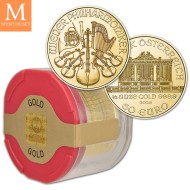 2025 TUBE med 10 stk 1 OZ Østerrike Gull Philharmonic Tube (10 mynter i kvalitet BU)