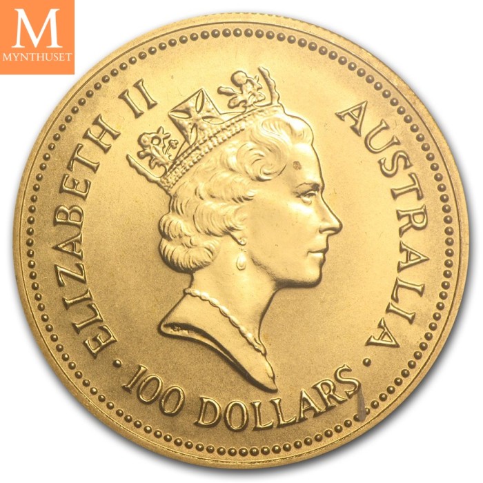 1987 Australia NUGGET "Welcome Stranger" 1 OZ GULL 9999 i KVALITET BU I KAPSEL