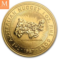 2001 Australia NUGGET 1 OZ GULL 9999 i KVALITET BU I KAPSEL LAVT OPPLAG