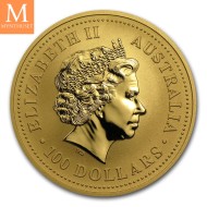 2001 Australia NUGGET 1 OZ GULL 9999 i KVALITET BU I KAPSEL LAVT OPPLAG