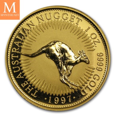 1997 Australia NUGGET 1 OZ GULL 9999 i KVALITET BU I KAPSEL