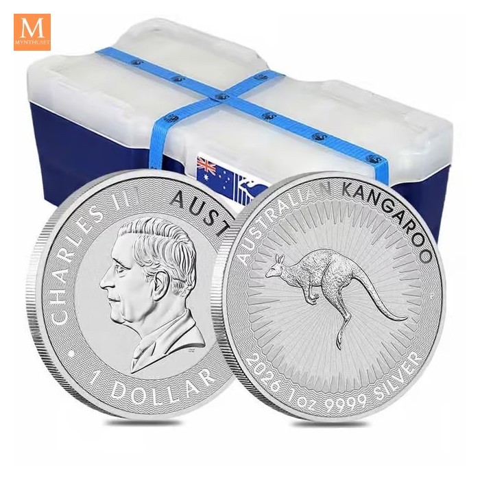 2026 Monsterboks! Australia Sølv Kangaroo 250 x 1 oz  BU (250 oz)