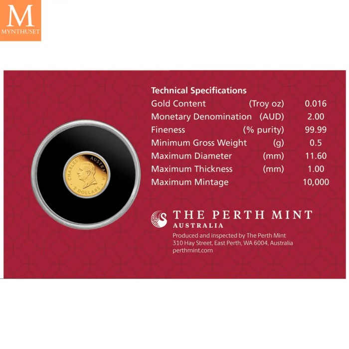 2026 0,5 gram (1/62 oz ) Gull Lunar III Year of the Horse proof bilistercard