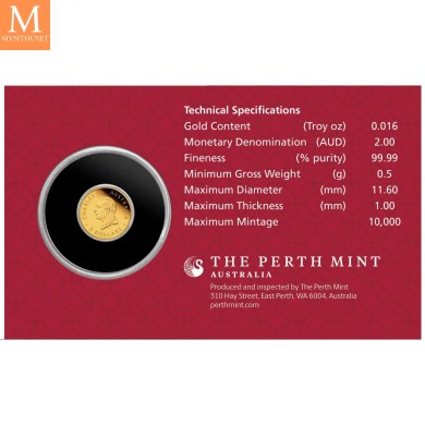 2026 0,5 gram (1/62 oz ) Gull Lunar III Year of the Horse proof bilistercard