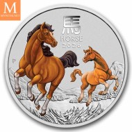 2026 Australia 1 Kilo FARGE sølv Lunar S3 Year of the horse BU M/Kapsel